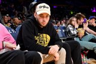 Celebrities At The Los Angeles Lakers Game - Source: Getty